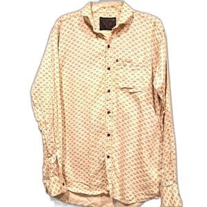 DQ Genuine Quality Button-down Men's Long Sleeve Shirt Off-White size XL Casual